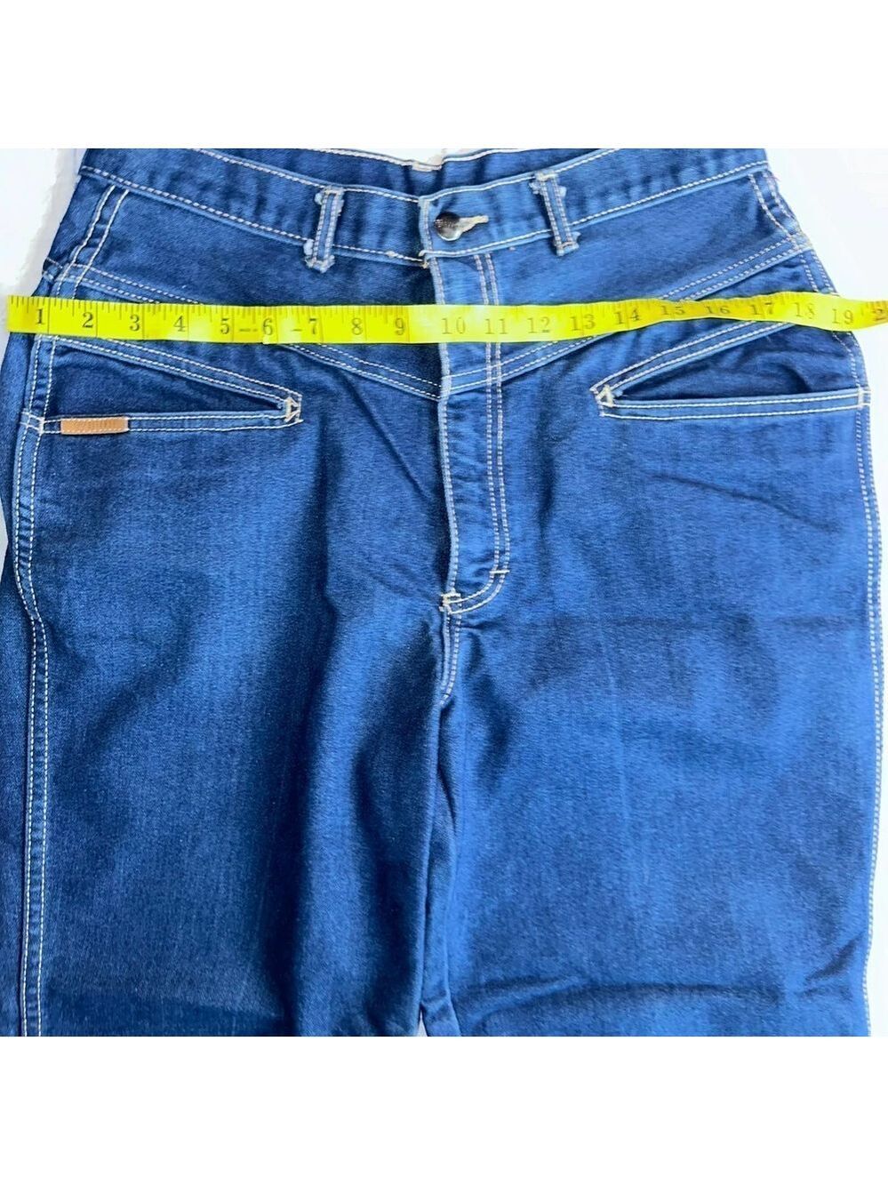 Vintage Women’s Size 32R 1980s Gitano High Waist Tapered Denim Blue Jeans - Picture 7 of 10